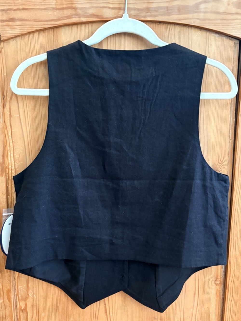 NWT Scoop NYC Black Button Front Linen Blend Vest sz Medium - Picture 2 of 4
